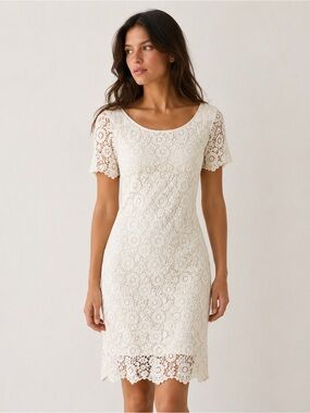 Moulinette Soeurs White and Cream Lace Dress